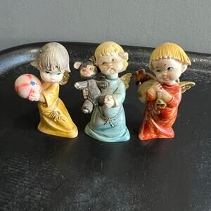 Set 3 Vintage Depose Italy Cherubs Angel Kids Xmas Ornaments 2.75" 331-332-333
